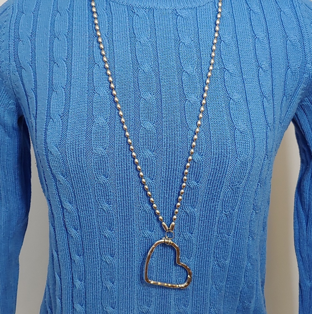 Silver Tone Heart Necklace